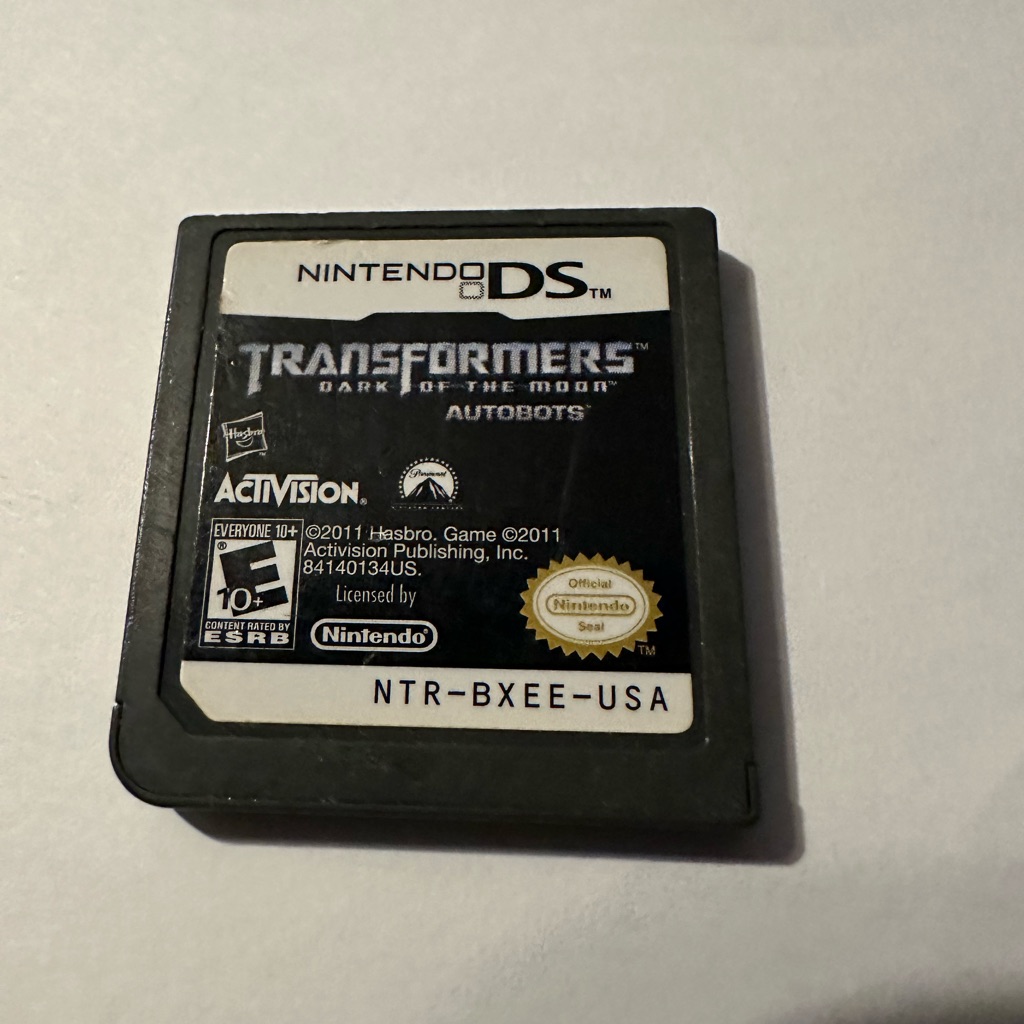 Nintendo Ds Transformers Dark Of The Moon Black Cartridge